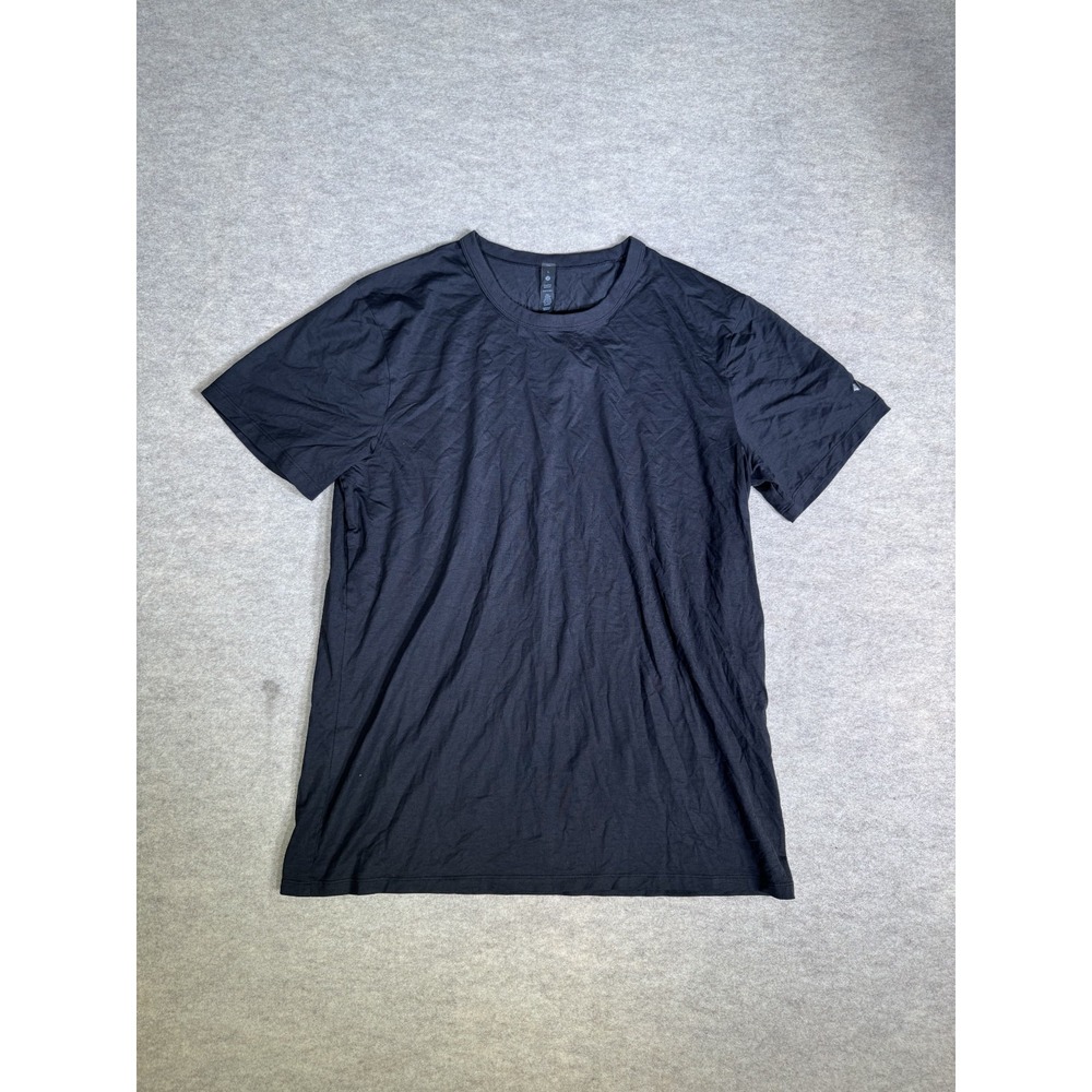 Lululemon Artica T Shirt Mens Large Black Stretch Logo‎ Relaxed Fit Performance